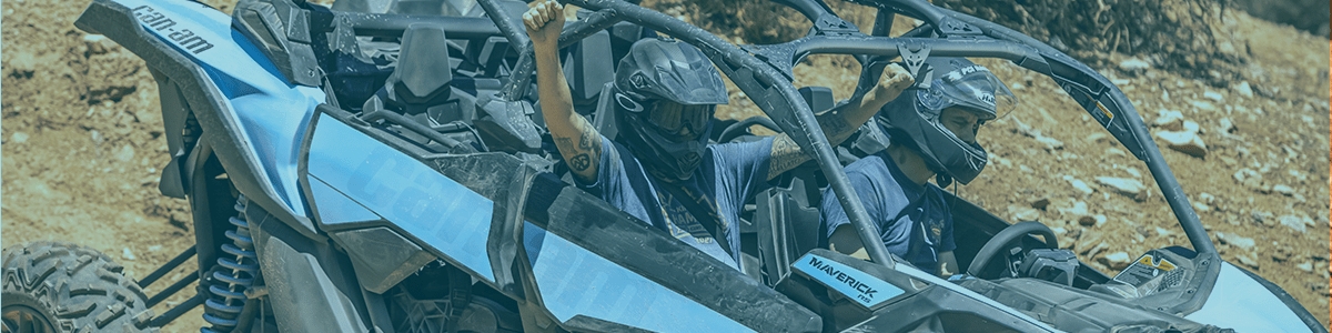 Can-am coming down steep trail